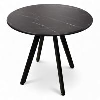 Стол Эйдан-80, D800, ПВХ Мрамор черный+опора Z 04 (ЧЕРНЫЙ)