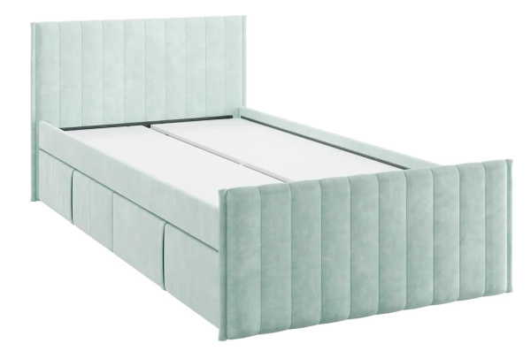 Кровать с ящиками Твикс 90х200 см (мята (велюр))
