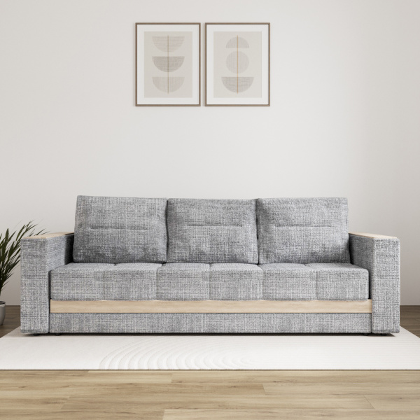 Диван-кровать "Лидер 9" S 2292 - 7 св. серый декор Ясень