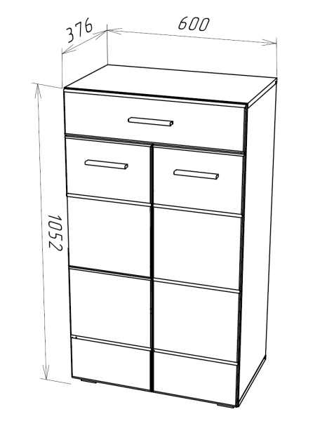 Комод Gloss Белый/Белый глянец