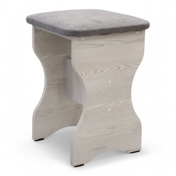 Табурет БН-200 Кожзам Серый/ Сосна Лофт