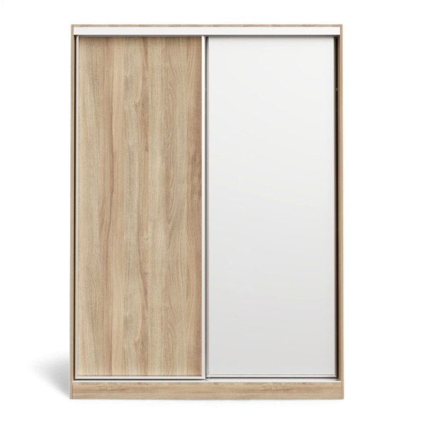 Шкаф-купе БН-61  2дв с ящ. 1600х600х2200 Дуб сонома/хром