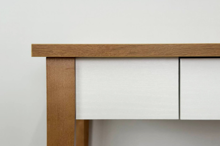 Стол Хюгге, (1000х500х756), (белое дерево/дуб крафт золотой)