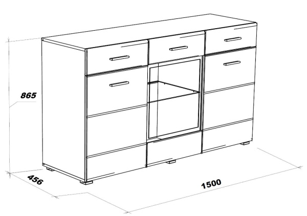 Комод GLOSS Белый/Белый глянец