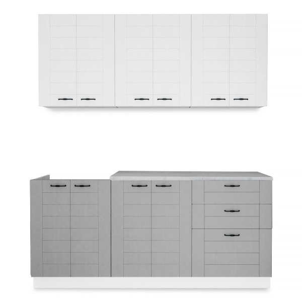 Кухня СОНЕТ Дуб сетлый/Дуб дымчатый 1,8м (без мойки)