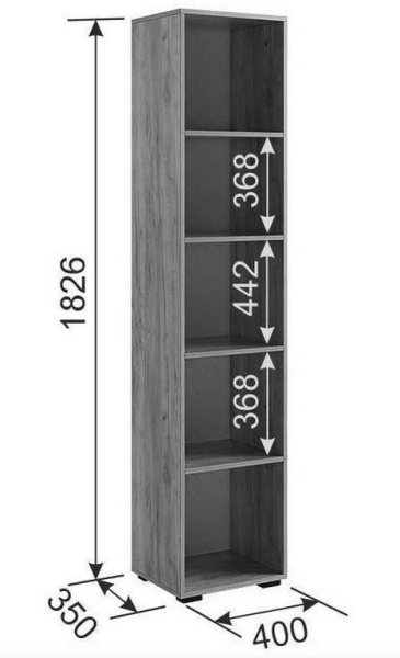 Шкаф Бери 1 дв дуб крафт золотой/графит