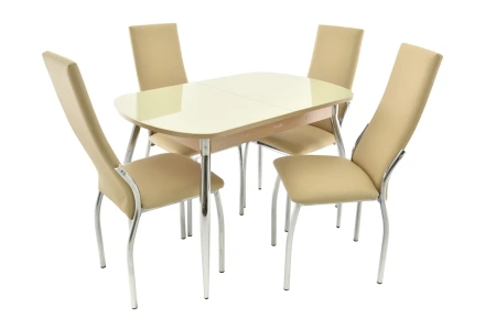 Стол Ривьера СВ  стекло молочное/ЛДСП Венге