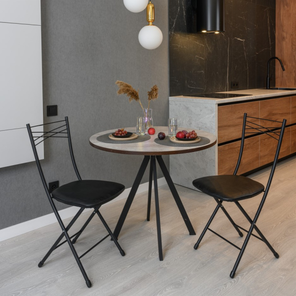 Стул складной Ника1 черный/Черный Гранит