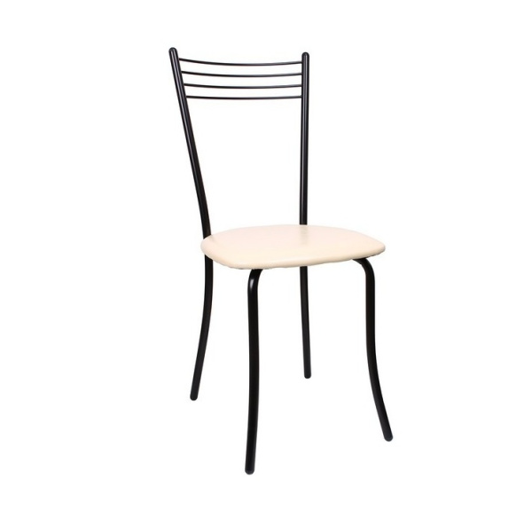 Стул ЯЛТА  Лайт/металл черный, винил №Д1 бежевый 