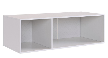 Ева Антресоль 3дв/117.01/Белое дерево/Белый матовый